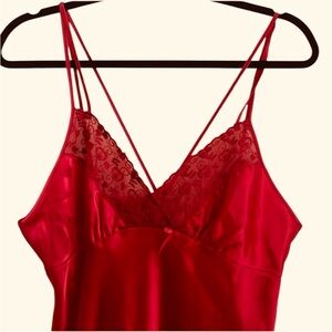 Gilligan O’Malley Red Crimson Nightgown Slip Lingerie Chemise Large Valentines